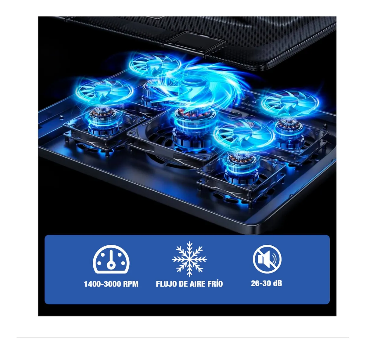 D_NQ_NP_2X_799635-MPE88304436614_072025-F-cooler-laptop-5-ventiladores-soporte-para-celular-led-azul